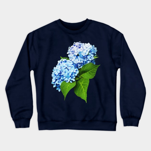 Hydrangeas - Blue Hydrangea Profile Crewneck Sweatshirt by SusanSavad